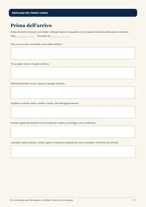 Pagina 01 del Riepilogo del primo turno
